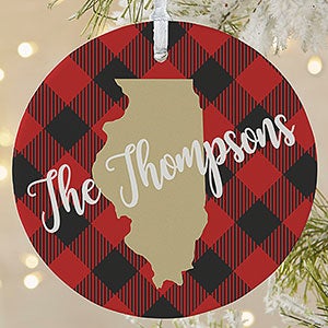 Personalized State Pride Christmas Ornament