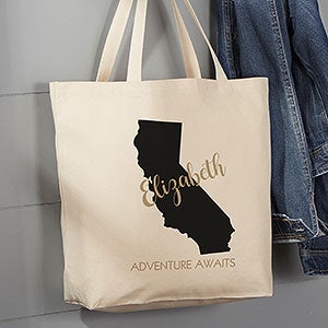 State Pride Personalized Large Canvas Tote Bag