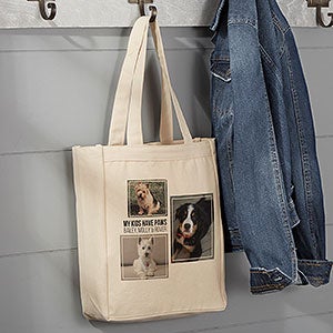 Personalized 3 Photo Collage Canvas Tote Bag - Small