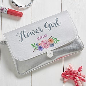 Personalized Bridesmaid Wristlet - Floral Wreath