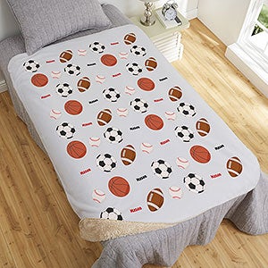 All About Sports Personalized 60x80 Sherpa Blanket