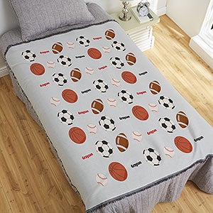 All About Sports Personalized 56x60 Woven Throw