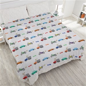 Cars & Trucks Personalized 90x90 Plush Queen Fleece Blanket