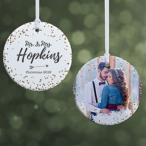 Sparkling Love Personalized Wedding Photo Ornament