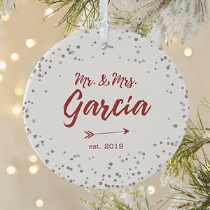 Personalized Mr & Mrs Wedding Christmas Ornament