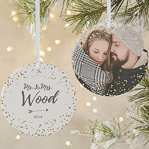 Personalized Mr & Mrs Wedding Photo Ornament