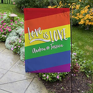 Personalized Love Is Love Equality Garden Flag