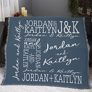 Couple In Love Personalized 50x60 Woven Throw Blanket