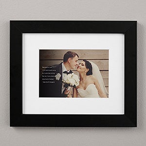 Personalized 8x10 Framed Wedding Pictures with Text Overlay