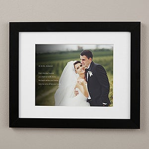 Framed Personalized Wedding Pictures with Text Overlay - 11x14