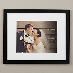 Framed Wedding Pictures with Personalized Text Overlay - 16x20