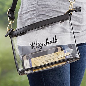 Personalized Clear Stadium Crossbody Purse