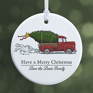 Classic Christmas Vintage Truck Small 1 Sided Ornament