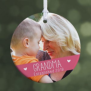 Grandparents Established Small 1 Sided Photo Ornament