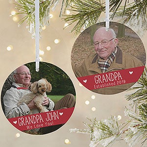 Grandparents Established Large 2 Sided Photo Ornament