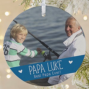 Grandparents Established Large 1 Sided Photo Ornament