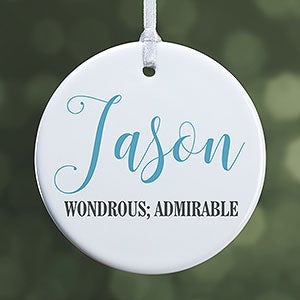 Name Meaning Small 1 Sided Ornament