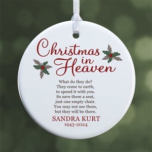 Personalized Memorial Ornament - Christmas In Heaven