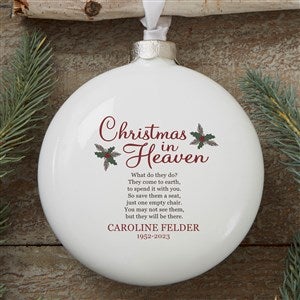 Christmas In Heaven Personalized Dexule 3D Disc Memorial Ornament