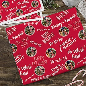 Christmas Photo Collage Personalized Wrapping Paper Sheets