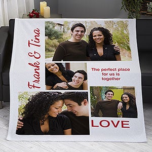 Love Photo Collage Personalized 50x60 Sweatshirt Photo Blanket