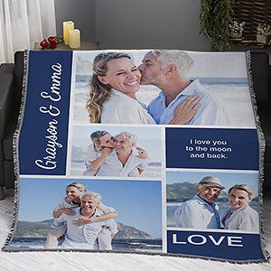 Love Photo Collage Personalized 50x60 Woven Photo Throw