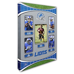 Detroit Lions Trading Card Photo Canvas - 12x18