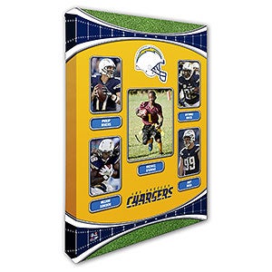 Los Angeles Chargers Trading Card Photo Canvas - 16x24