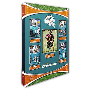 Miami Dolphins Trading Card Photo Canvas - 16x24