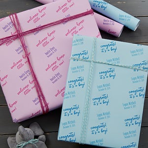 Personalized Baby Wrapping Paper - Step & Repeat