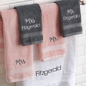 engraved towels