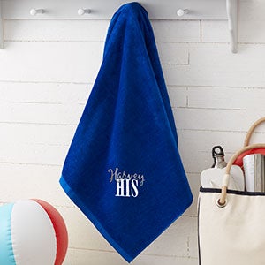 His & Hers Embroidered 35x60 Honeymoon Beach Towel