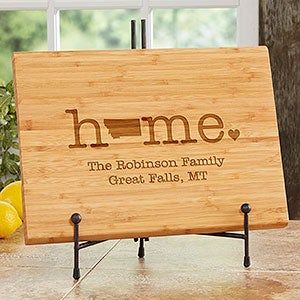 Home State 10x14 Engraved Bamboo Cutting Board