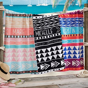 Bohemian Chic Personalized Beach Towel