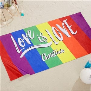 Love Is Love Personalized 30x60 Beach Towel