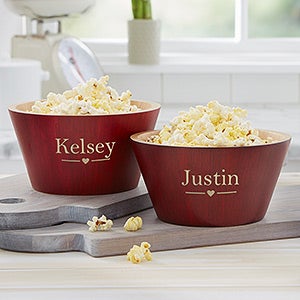 Wedding Couple Personalized Bamboo Red Small Bowl