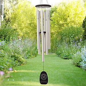 Personalized Wind Chimes - Circle & Vine Monogram