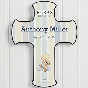 Precious Moments Bless This Child Personalized Baby Boy Cross