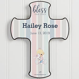 Precious Moments Bless This Child Personalized Baby Girl Cross