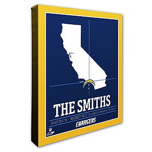 Los Angeles Chargers Personalized NFL Wall Art