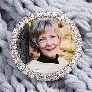 Silver Rhinestone Personalized Photo Pin