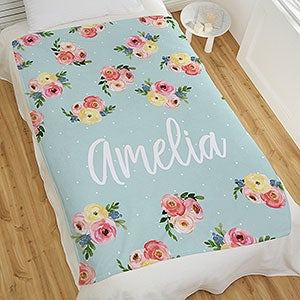 Floral Baby Personalized 50x60 Fleece Blanket