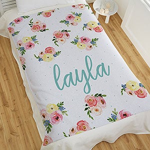 Floral Baby Personalized 50x60 Sweatshirt Blanket