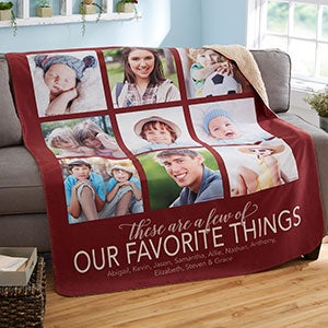 My Favorite Things Personalized 50x60 Sherpa Photo Blanket