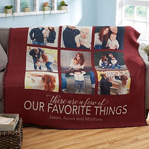 My Favorite Things Personalized Woven Photo Throw