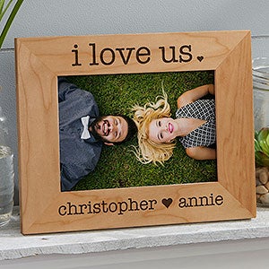 I Love Us 5x7 Engraved Wood Picture Frame