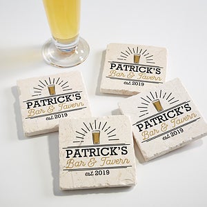 Personalized Stone Coasters - Pub & Tavern