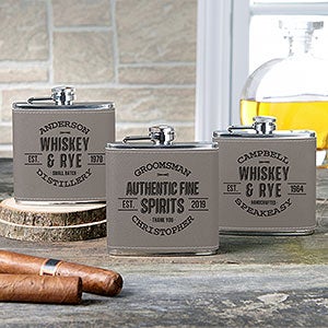 Vintage Distillery Leatherette Personalized Flask