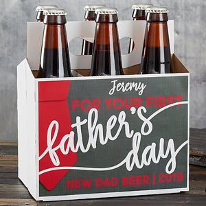 First Father's Day Personalized Beer Bottle Carrier