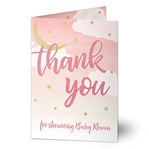 Personalized Baby Thank You Card - Over The Moon